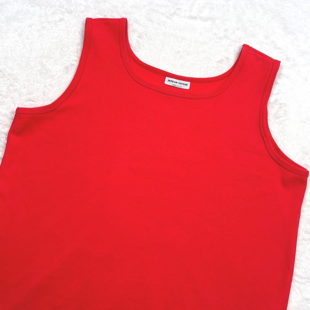 Jordan‎ Taylor Tank Top Women 2XL Orange Ribbed Scoop Neck Sleeveless USA VTG